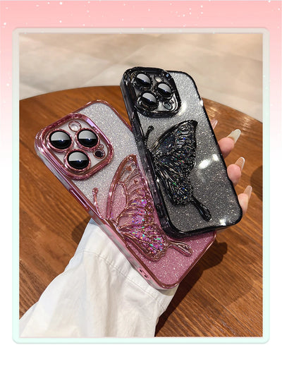 Flash Glitter Butterfly iPhone Case