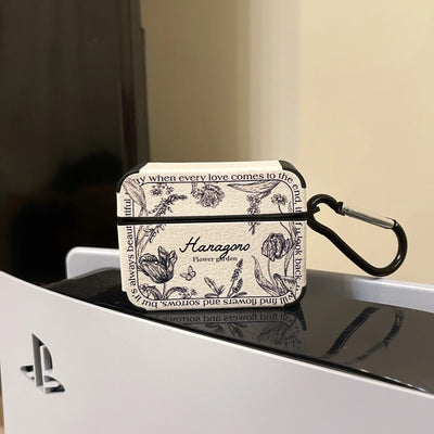 Airpods White Retro Rose Case