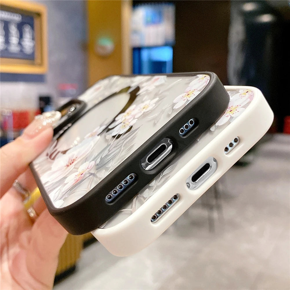 Floral Magnetic Wireless Charging Case