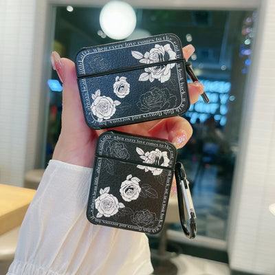 Airpods White Retro Rose Case