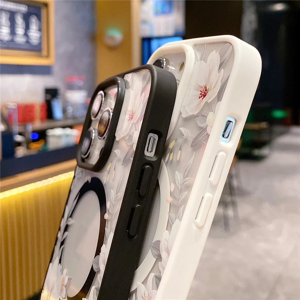 Floral Magnetic Wireless Charging Case