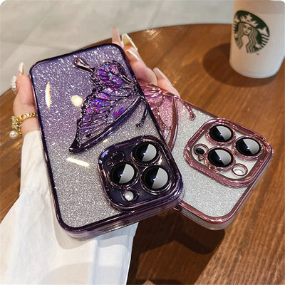 Flash Glitter Butterfly iPhone Case