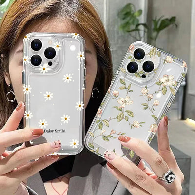 Flowers Pattern Transparent Cover