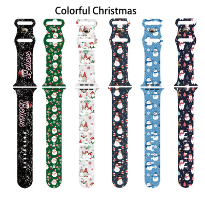 Colorful Christmas Silicone Strap