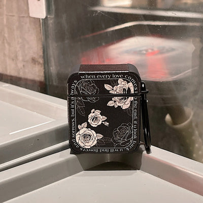 Airpods White Retro Rose Case