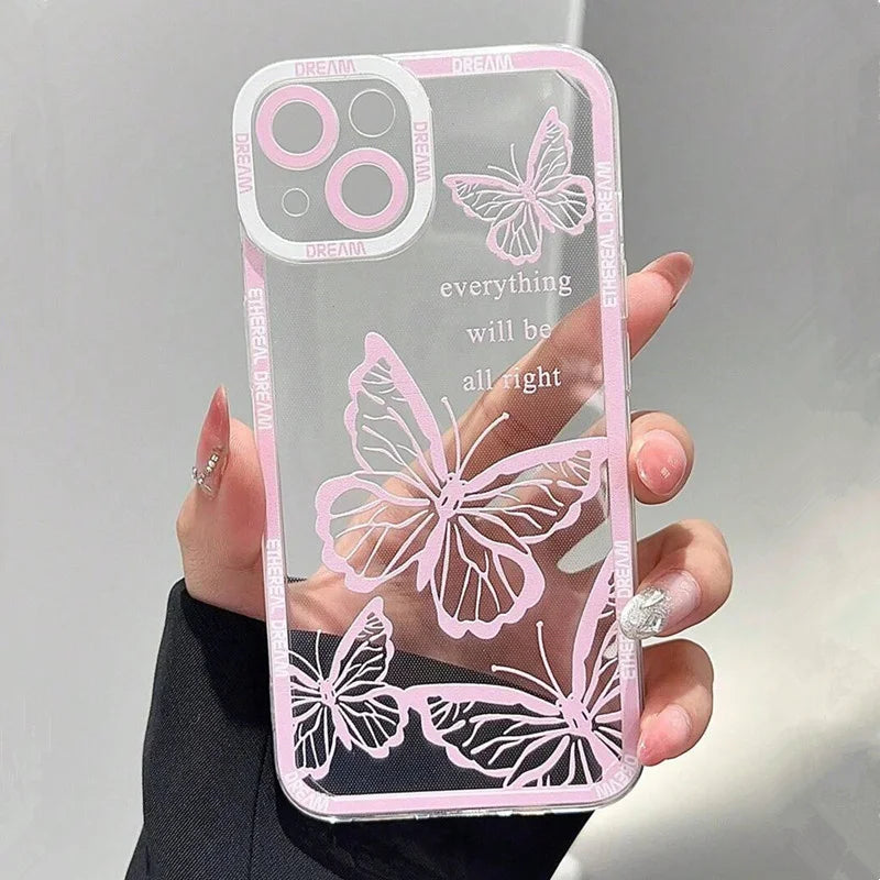 Pink Butterfly iPhone Cover