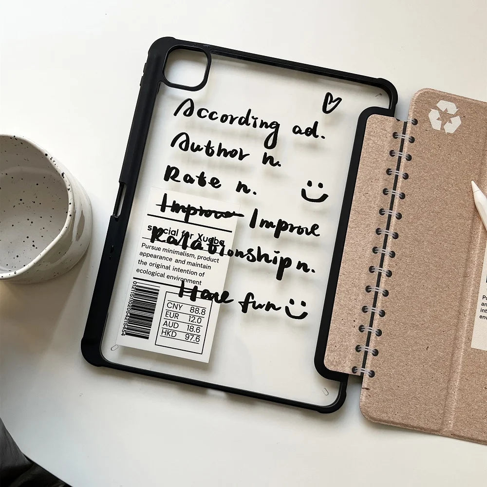Cute notebook iPad Case