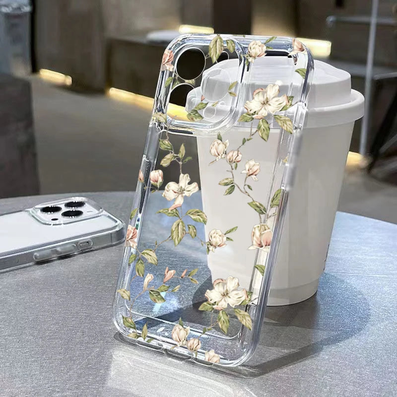 Flowers Pattern Transparent Cover