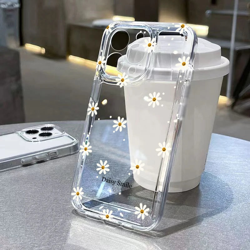 Flowers Pattern Transparent Cover