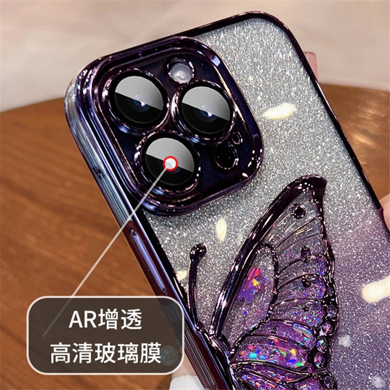 Flash Glitter Butterfly iPhone Case