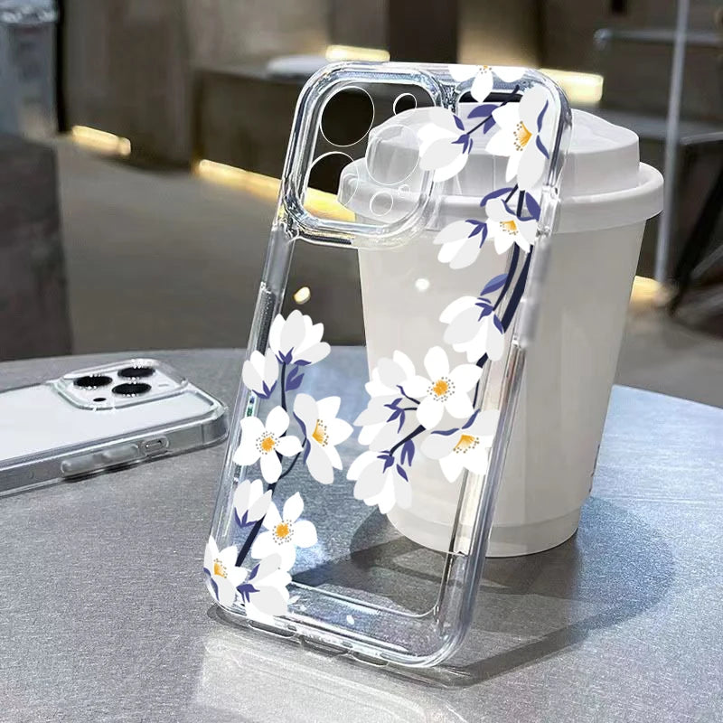 Flowers Pattern Transparent Cover