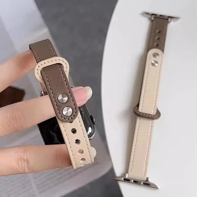 Thin Leather Strap for Apple Watch