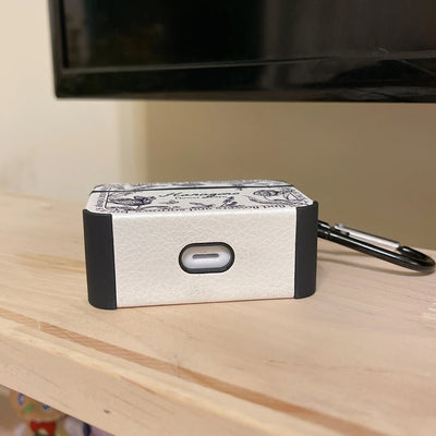 Airpods White Retro Rose Case