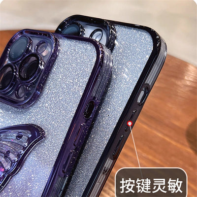 Flash Glitter Butterfly iPhone Case
