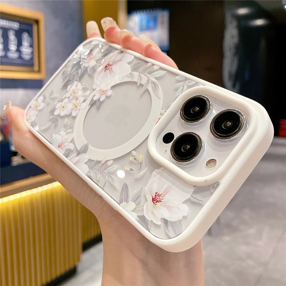 Floral Magnetic Wireless Charging Case