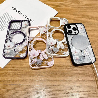 Floral Magnetic Wireless Charging Case
