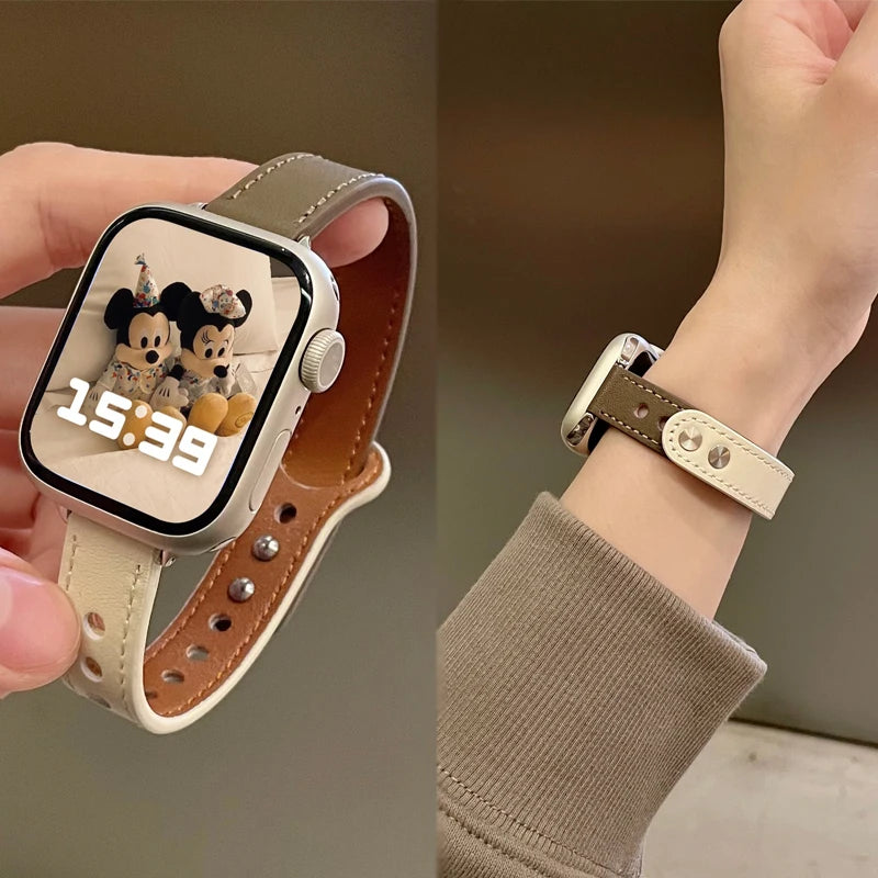 Thin Leather Strap for Apple Watch