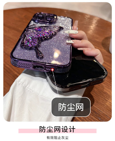 Flash Glitter Butterfly iPhone Case