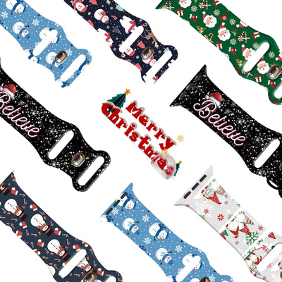 Colorful Christmas Silicone Strap