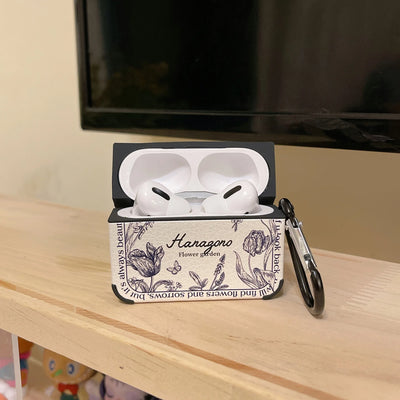 Airpods White Retro Rose Case