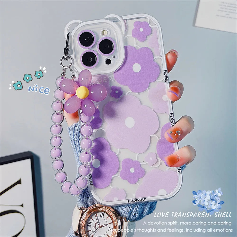3D Flower iPhone Chain Cover