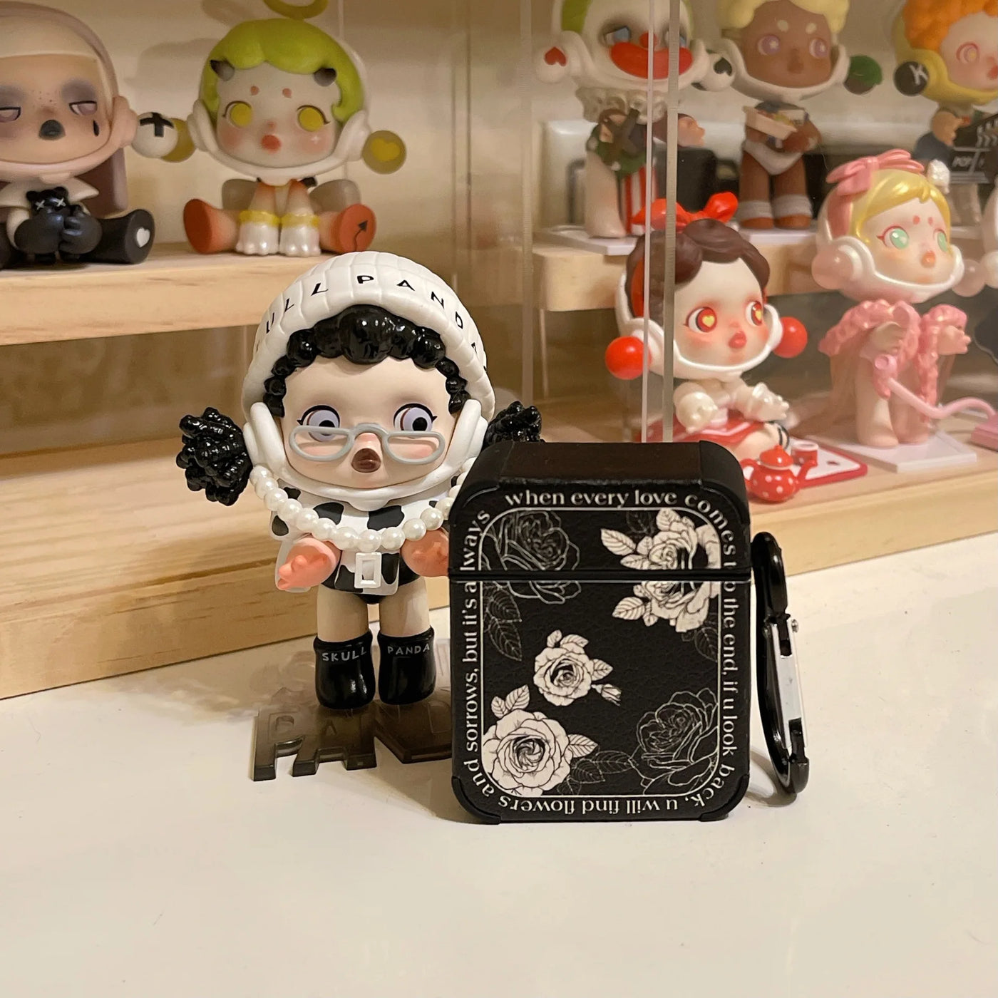 Airpods White Retro Rose Case