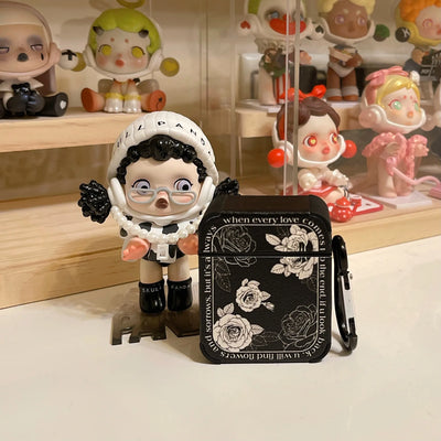 Airpods White Retro Rose Case