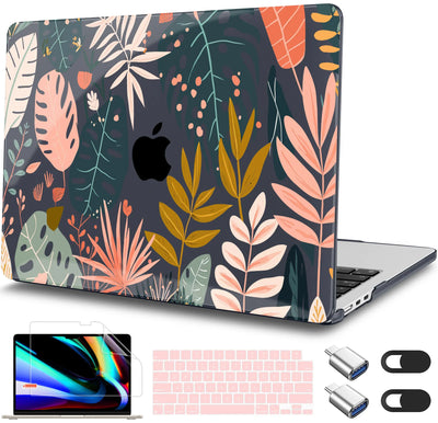 Elegant Purple Floral Print MacBook Case