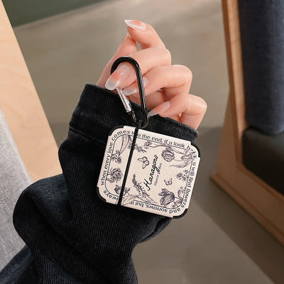 Airpods White Retro Rose Case