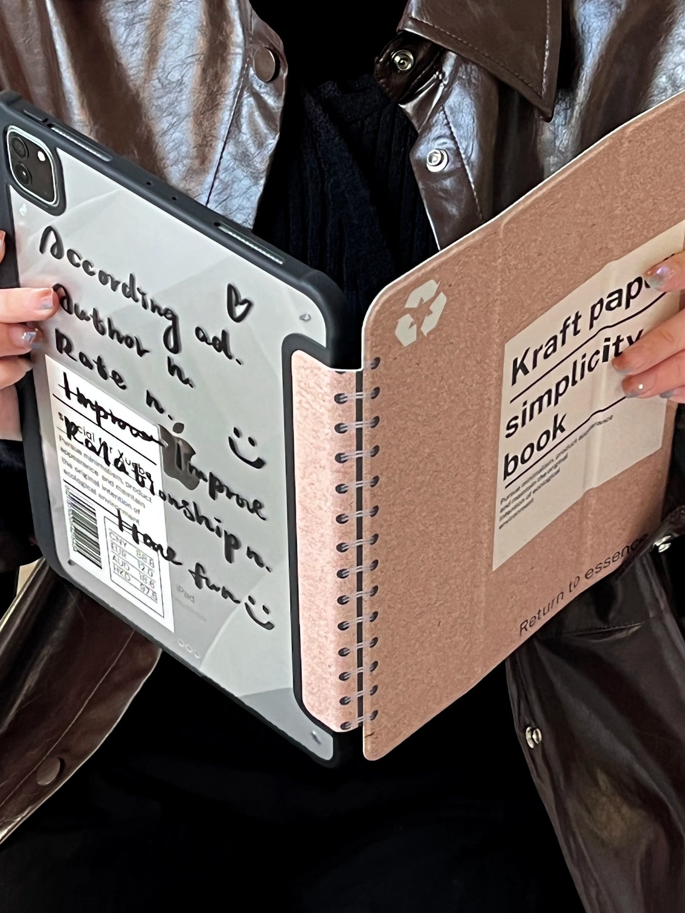 Cute notebook iPad Case