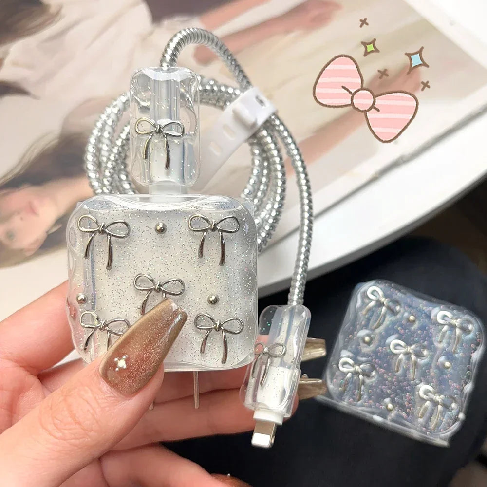 Bling Bowknot Charger Cover