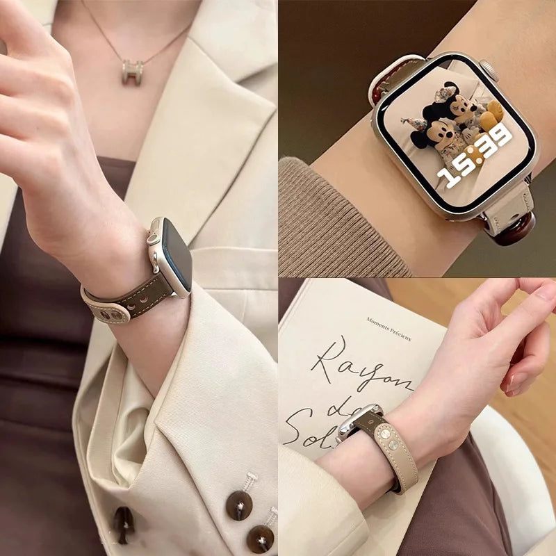 Thin Leather Strap for Apple Watch