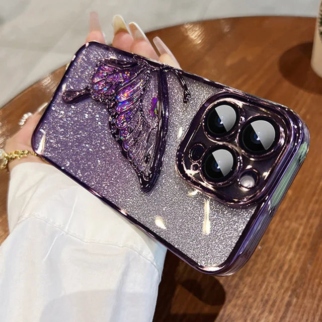 Flash Glitter Butterfly iPhone Case