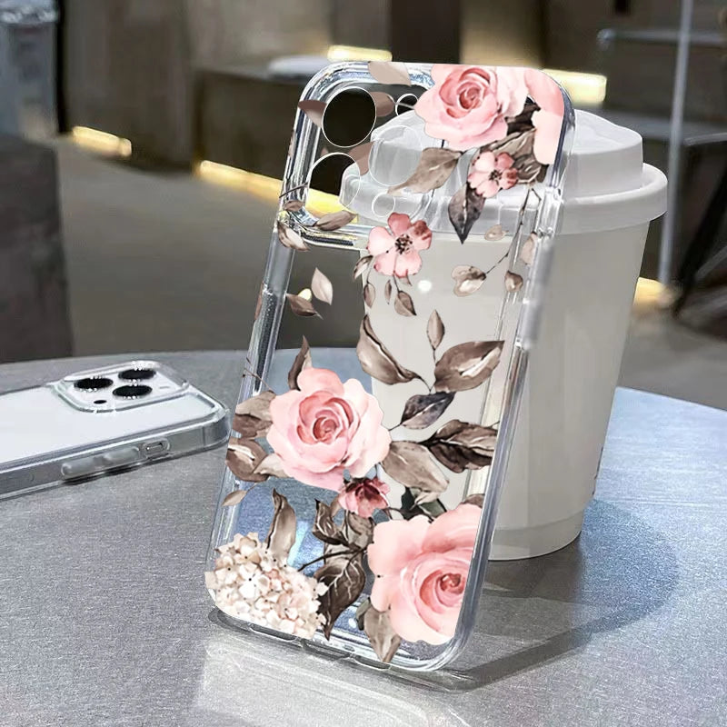 Flowers Pattern Transparent Cover