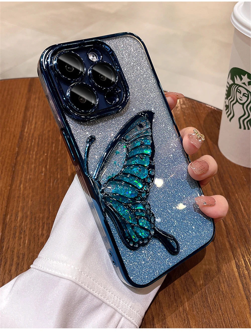 Flash Glitter Butterfly iPhone Case