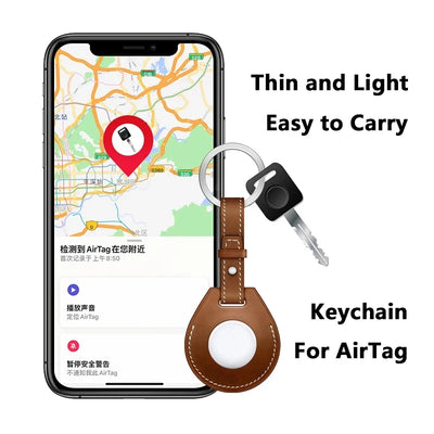 Leather Hangable AirTag Case