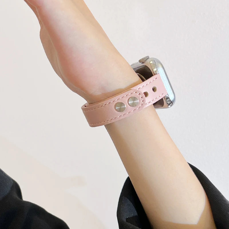 Thin Leather Strap for Apple Watch