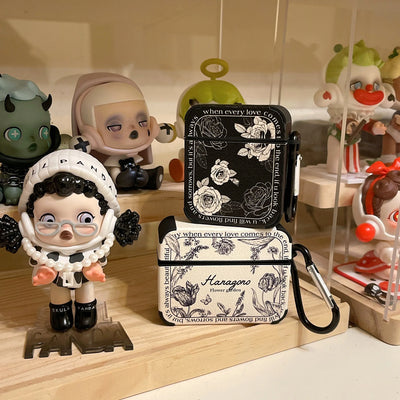 Airpods White Retro Rose Case