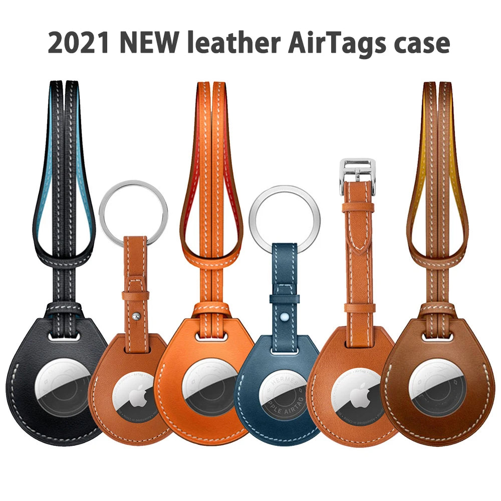 Leather Hangable AirTag Case