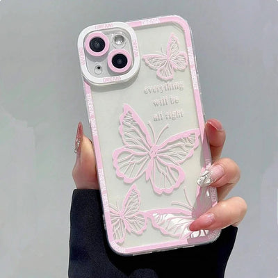 Pink Butterfly iPhone Cover