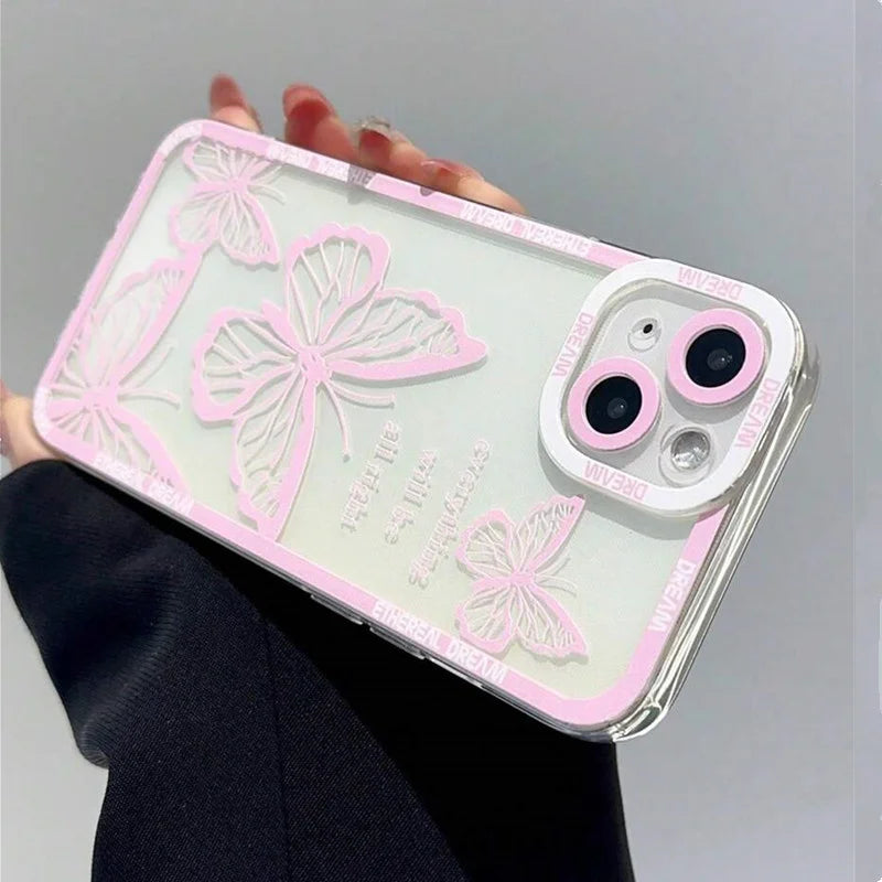 Pink Butterfly iPhone Cover