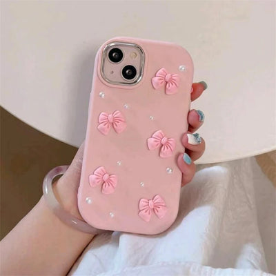 Cute Pink Bow-knot Pearl Case