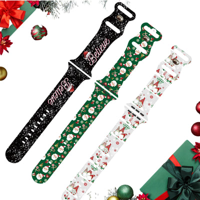 Colorful Christmas Silicone Strap
