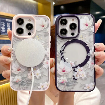 Floral Magnetic Wireless Charging Case