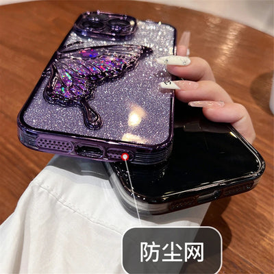 Flash Glitter Butterfly iPhone Case