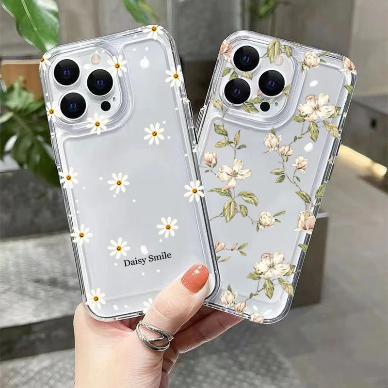 Flowers Pattern Transparent Cover