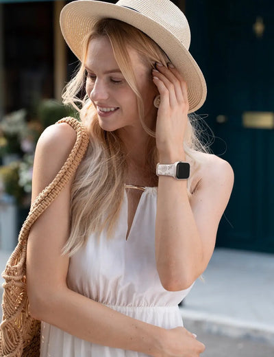 Engraved Floral Band for Apple Watch