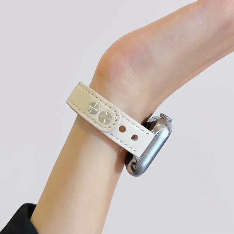 Thin Leather Strap for Apple Watch