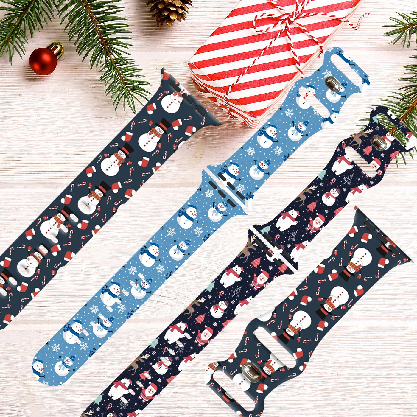 Colorful Christmas Silicone Strap